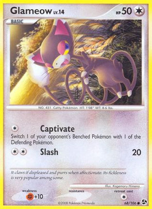 Glameow 068/106  - Reverse Holofoil Great Encounters - Common