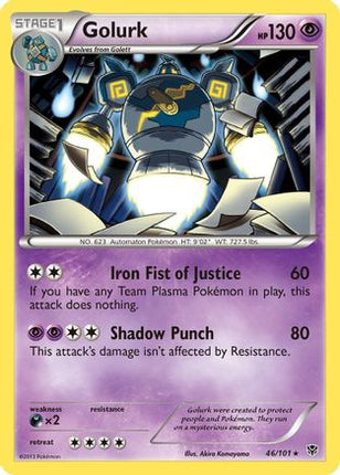 Golurk 046/101  - Reverse Holofoil Plasma Blast - Holo Rare