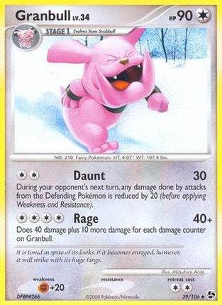 Granbull/106  - Reverse Holofoil Great Encounters - Uncommon