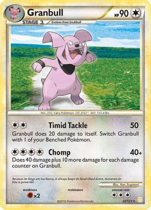 Granbull 022/123  - Reverse Holofoil HeartGold SoulSilver - Rare