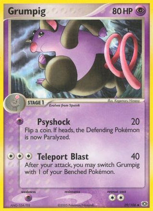 Grumpig 029/106  - Reverse Holofoil Emerald - Uncommon