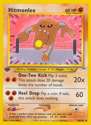Hitmonlee 042/105  - 1st Edition Neo Destiny - Uncommon