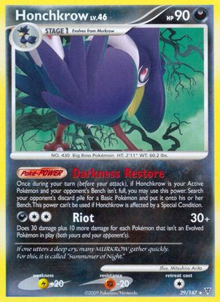 Honchkrow/147  - Reverse Holofoil Supreme Victors - Rare