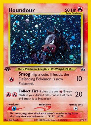 Houndour (5) 005/75  - Unlimited Holofoil Neo Discovery - Holo Rare