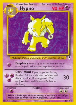 Hypno 025  - Reverse Holofoil Legendary Collection - Rare
