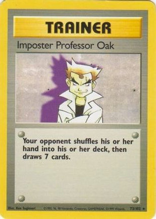 Imposter Professor Oak 073/102  Base Set - Rare