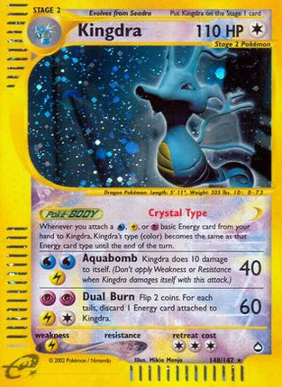 Kingdra (148) 148  - Reverse Holofoil Aquapolis - Secret Rare