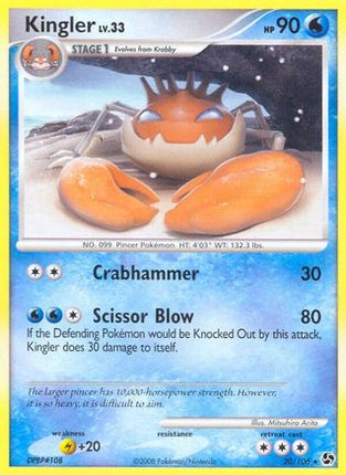 Kingler/106  - Reverse Holofoil Great Encounters - Rare