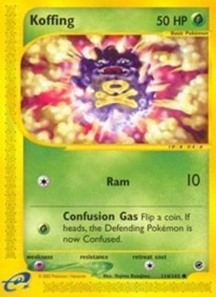 Koffing 114/165  - Reverse Holofoil Expedition - Common