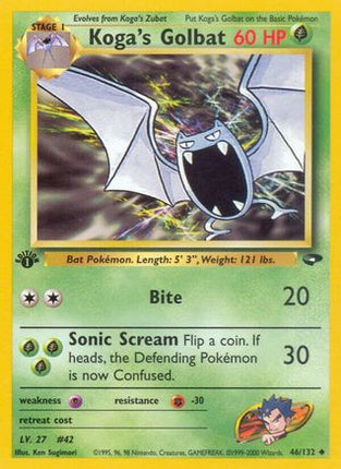 Koga's Golbat 046/132  - Unlimited Gym Challenge - Uncommon