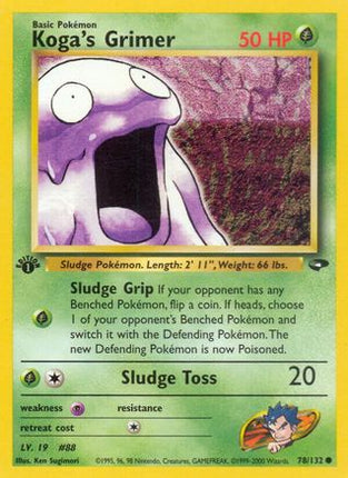 Koga's Grimer 078/132  - 1st Edition Gym Challenge - Common