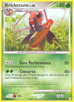 Kricketune 027/123  Mysterious Treasures - Rare