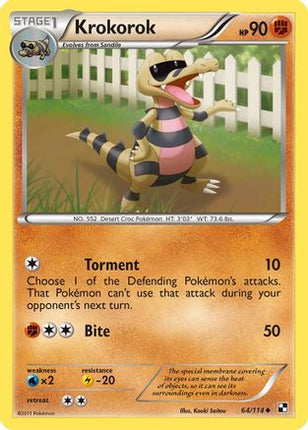 Krokorok/114  - Reverse Holofoil Black and White - Uncommon