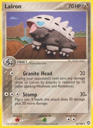 Lairon 032/108  - Reverse Holofoil Power Keepers - Uncommon