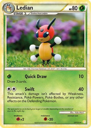 Ledian 025/123  HeartGold SoulSilver - Rare