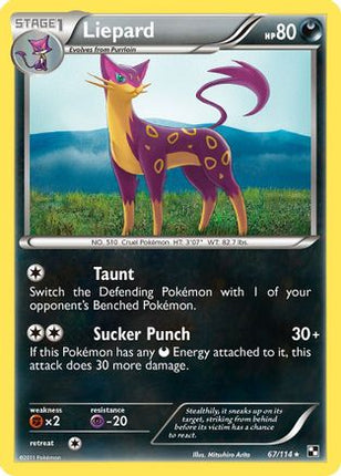 Liepard/114  - Reverse Holofoil Black and White - Rare