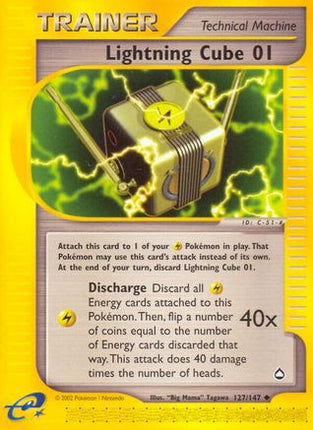 Lightning Cube 01/147  - Reverse Holofoil Aquapolis - Uncommon