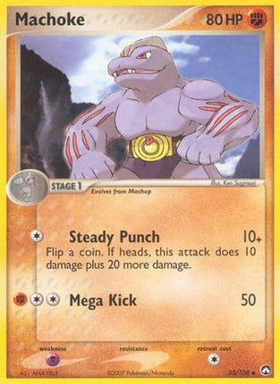 Machoke 033/108  - Reverse Holofoil Power Keepers - Uncommon