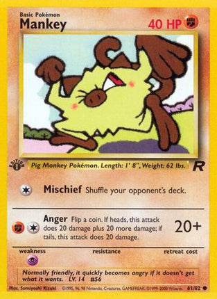 Mankey 061/82  - Unlimited Team Rocket - Common