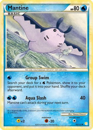 Mantine 045/123  - Reverse Holofoil HeartGold SoulSilver - Uncommon