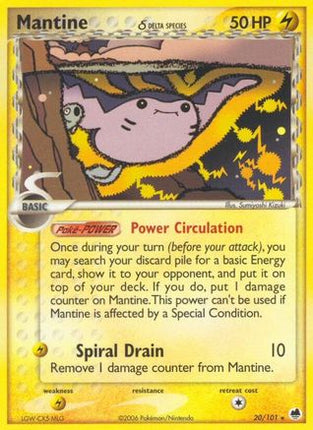 Mantine (Delta Species) 020/101  - Reverse Holofoil Dragon Frontiers - Rare