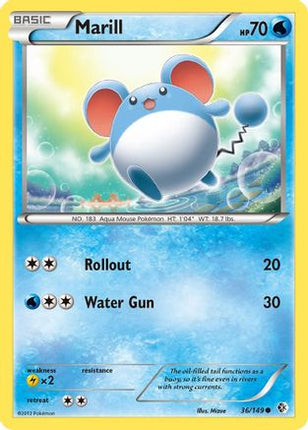 Marill 036/149  - Reverse Holofoil Boundaries Crossed - Common