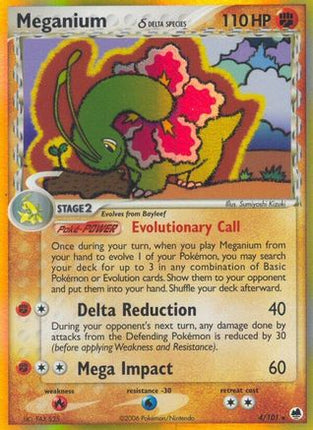 Meganium (Delta Species) 004  - Reverse Holofoil Dragon Frontiers - Holo Rare