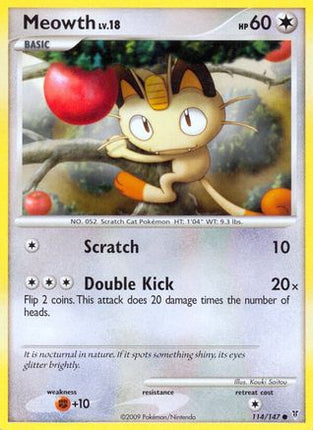 Meowth 114/147  - Reverse Holofoil Supreme Victors - Common