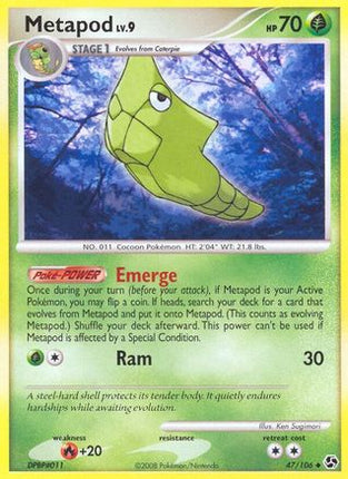 Metapod/106  - Reverse Holofoil Great Encounters - Uncommon
