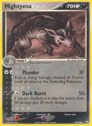 Mightyena 018/108  - Reverse Holofoil Power Keepers - Rare