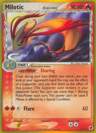Milotic (Delta Species) 005/101  - Holofoil Dragon Frontiers - Holo Rare