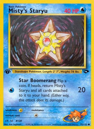 Misty's Staryu 092/132  - Unlimited Gym Challenge - Common
