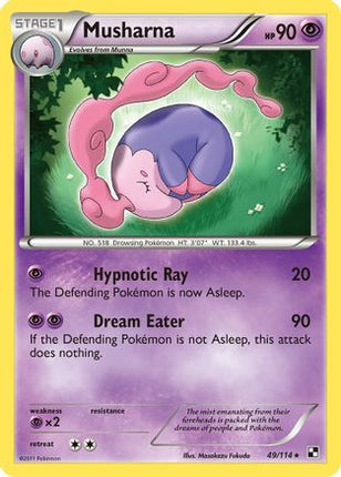 Musharna/114  - Reverse Holofoil Black and White - Rare