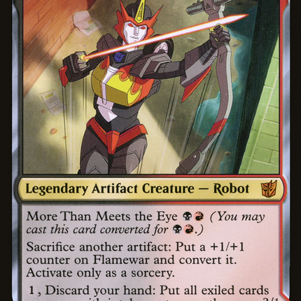 Flamewar, Brash Veteran // Flamewar, Streetwise Operative (BOT-010) - Transformers: (convertdfc) Foil