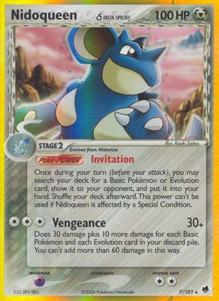 Nidoqueen (Delta Species) 007/101  - Reverse Holofoil Dragon Frontiers - Holo Rare