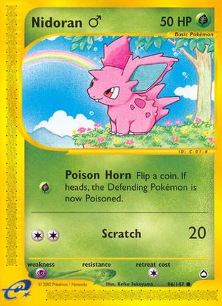 Nidoran M 096/147  - Reverse Holofoil Aquapolis - Common