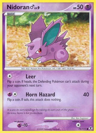 Nidoran M/111  - Reverse Holofoil Rising Rivals - Common
