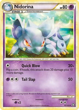 Nidorina/102  - Reverse Holofoil Triumphant - Uncommon
