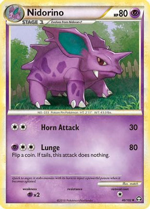 Nidorino 046/102  - Reverse Holofoil Triumphant - Uncommon