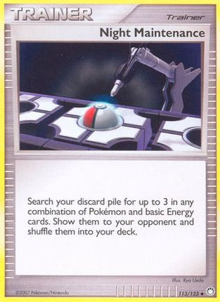 Night Maintenance 113/123  - Reverse Holofoil Mysterious Treasures - Uncommon