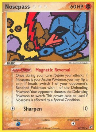 Nosepass 042  - Reverse Holofoil Deoxys - Uncommon