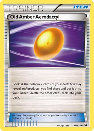 Old Amber Aerodactyl 097/108  - Reverse Holofoil Dark Explorers - Uncommon
