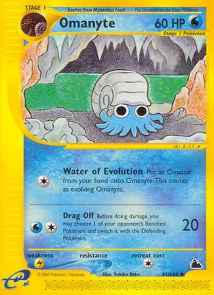 Omanyte 041  - Reverse Holofoil Skyridge - Uncommon