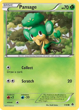 Pansage/98  - Reverse Holofoil Emerging Powers - Common