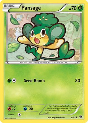 Pansage/99  - Reverse Holofoil Next Destinies - Common