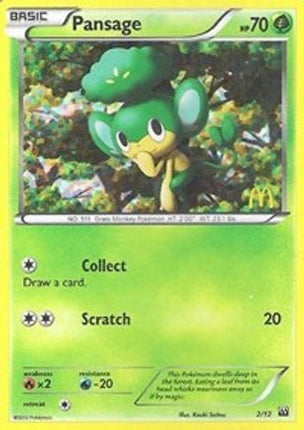 Pansage - 2/12/012  - Holofoil McDonalds Promos 2012 - Promo