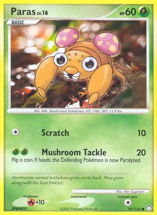 Paras 092/123  Mysterious Treasures - Common