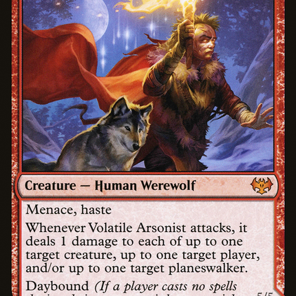 Volatile Arsonist // Dire-Strain Anarchist (VOW-181) - Innistrad: Crimson Vow: (Double Faced Transform) Foil