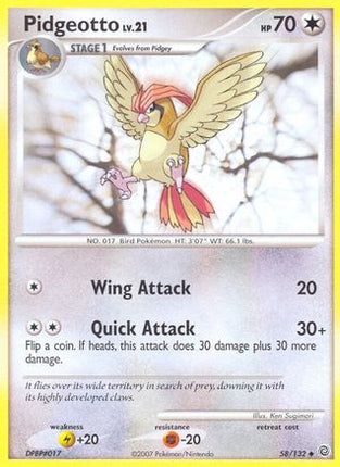 Pidgeotto/132  - Reverse Holofoil Secret Wonders - Uncommon