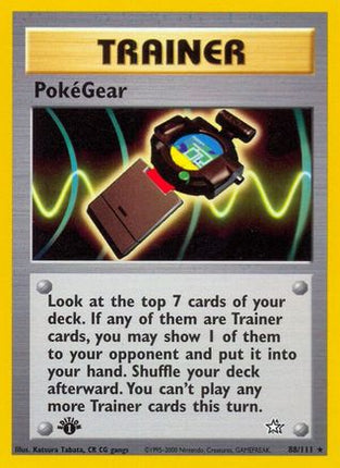 PokeGear 088/111  - 1st Edition Neo Genesis - Rare